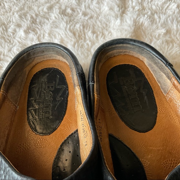 Born Black Leather Wedge Slip-on Clogs Mules Size 8 1/2 - Picture 15 of 15